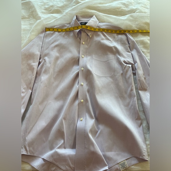 LandsEnd Men’s 15 1/2x33 Lavender Long Sleeve Button Down Dress Shirt - Picture 3 of 12